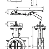 Nodular cast iron double eccentric Tomoe butterfly valve | KP-1063